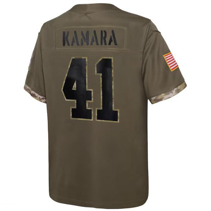 NO.Saints #41 Alvin Kamara Olive 2022 Salute To Service Player Football Jerseys