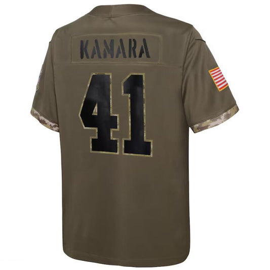 NO.Saints #41 Alvin Kamara Olive 2022 Salute To Service Player Football Jerseys