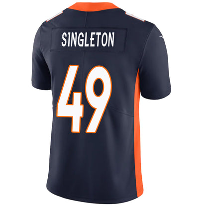 D.Broncos #49 Alex Singleton Navy Stitched Player Game Football Jerseys