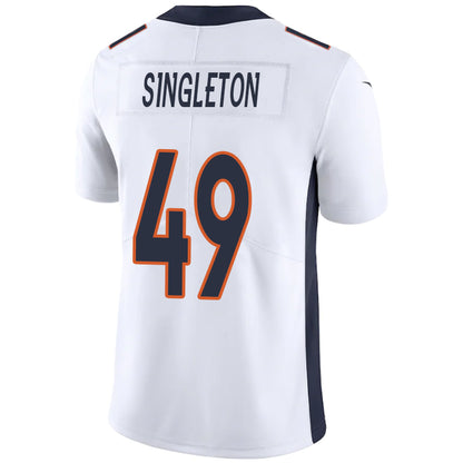 D.Broncos #49 Alex Singleton White Stitched Player Game Football Jerseys