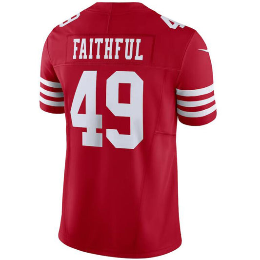 SF.49ers #49 The Faithful Scarlet Vapor F.U.S.E. Limited Player Game Football Jerseys