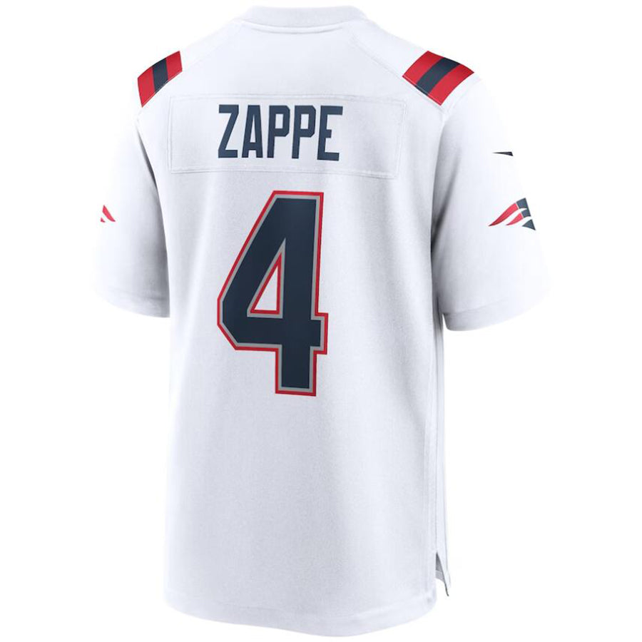 NE.Patriots #4 Bailey Zappe White Stitched Player Game Football Jerseys