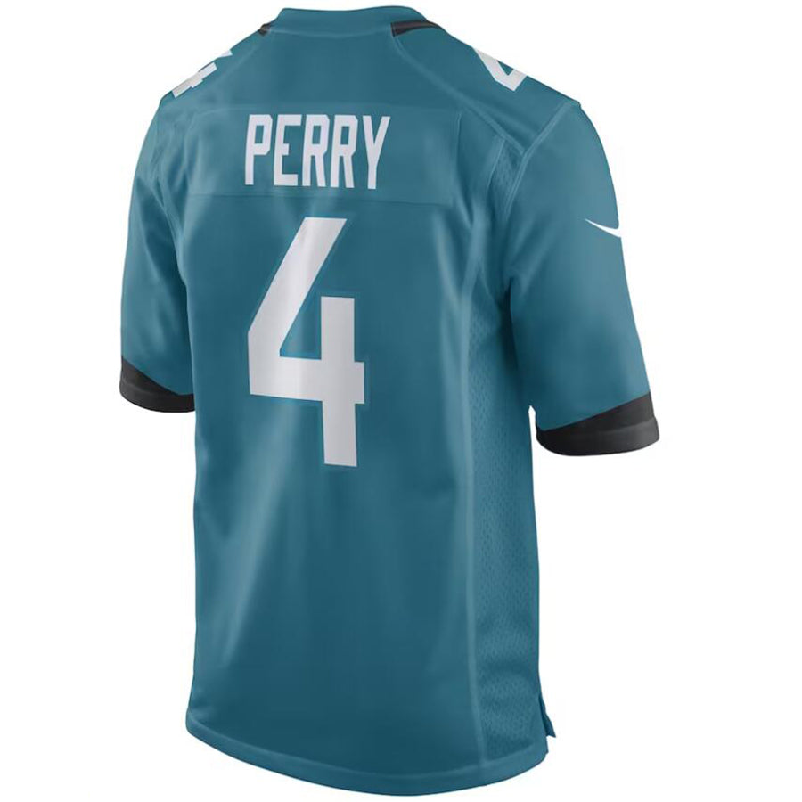 J.Jaguars #4 E.J. Perry Teal Stitched Player Vapor Game Football Jerseys