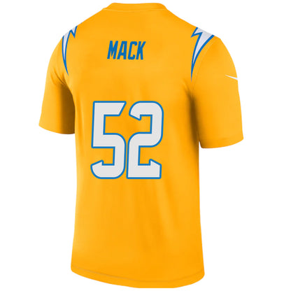 LA.Chargers #52 Khalil Mack Gold Stitched Player Vapor Game Football Jerseys