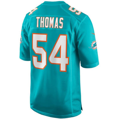 M.Dolphins #54 Zach Thomas Aqua Stitched Player Game Retired Football Jerseys