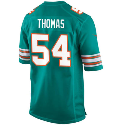 M.Dolphins #54 Zach Thomas Aqua Stitched Player Vapor Game Retired Football Jerseys