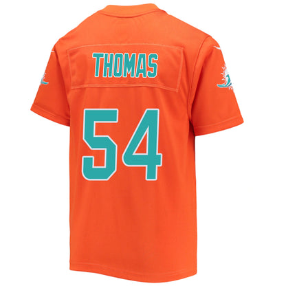 M.Dolphins #54 Zach Thomas Orange Stitched Player Vapor Game Football Jerseys