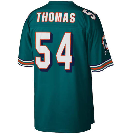 M.Dolphins #54 Zach Thomas Aqua Stitched Player Mitchell & Ness 2006 Legacy Replica Football Jerseys