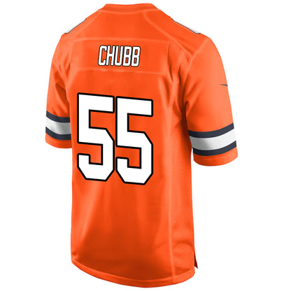 D.Broncos #55 Bradley Chubb Orange Stitched Player Vapor Game Football Jerseys