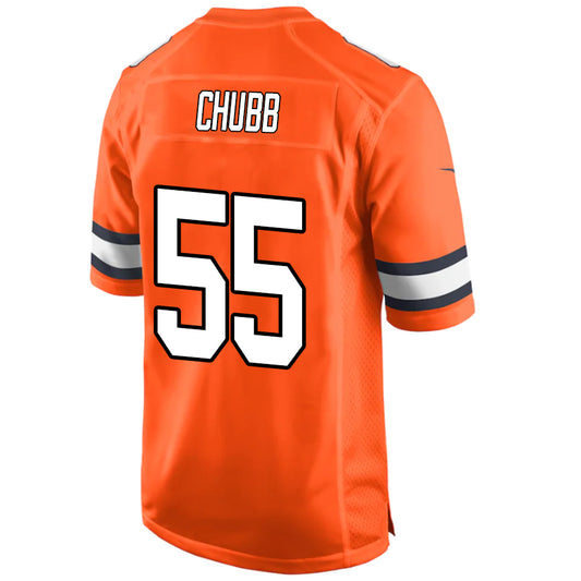 D.Broncos #55 Bradley Chubb Orange Stitched Player Vapor Game Football Jerseys