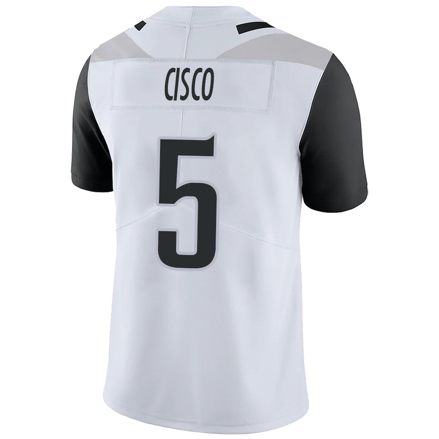 J.Jaguars #5 Andre Cisco White Stitched Player Vapor Elite Football Jerseys