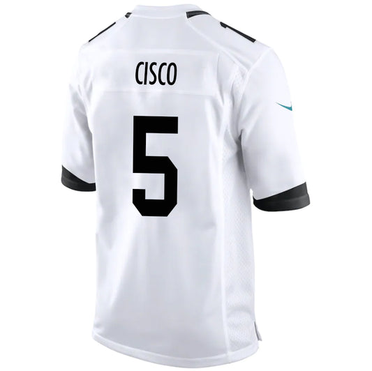 J.Jaguars #5 Andre Cisco White Stitched Player Game Football Jerseys