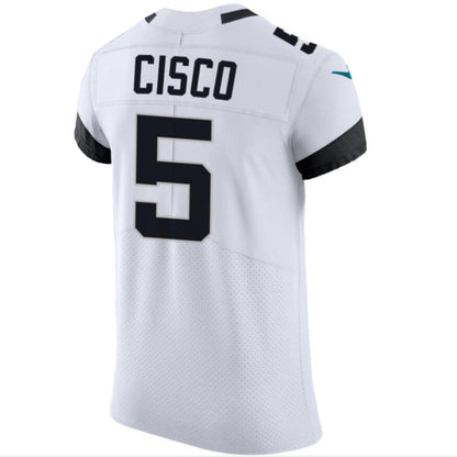 J.Jaguars #5 Andre Cisco Whtie Stitched Player Vapor Untouchable Elite Football Jerseys