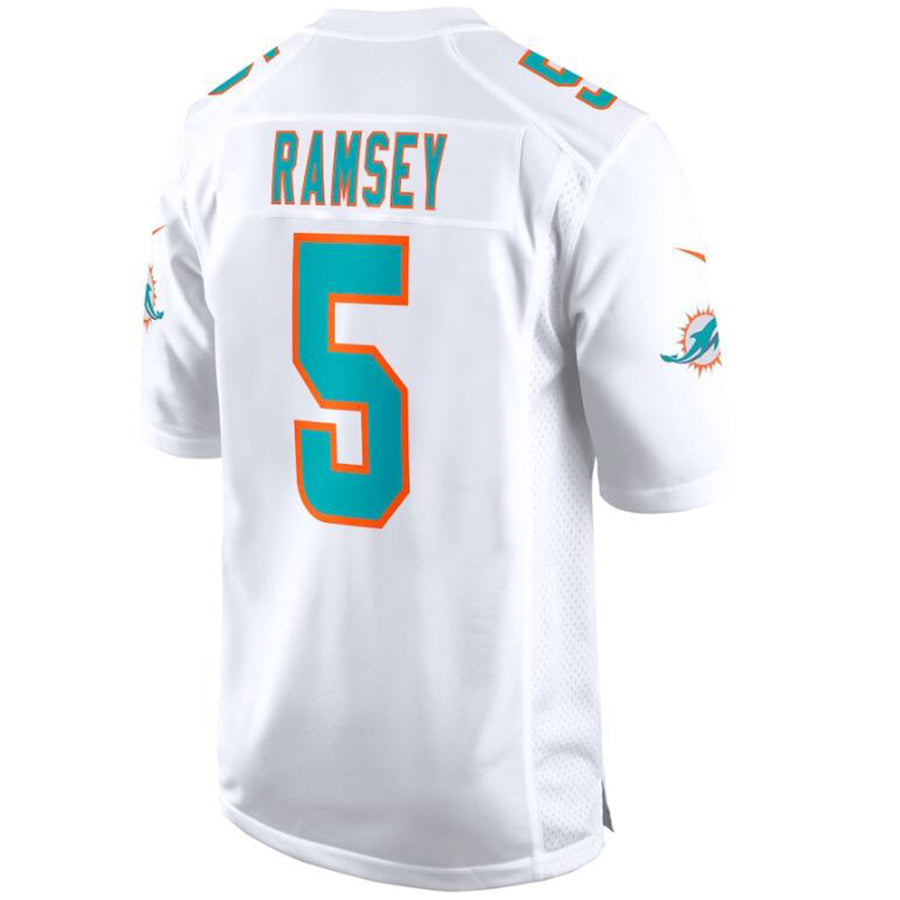 M.Dolphins #5 Jalen Ramsey White Stitched Player Game Football Jerseys