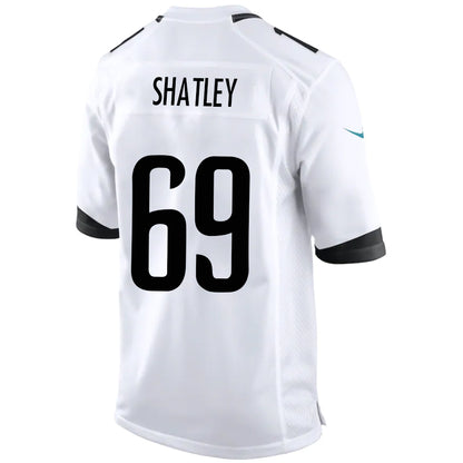 J.Jaguars #69 Tyler Shatley White Stitched Player Game Football Jerseys