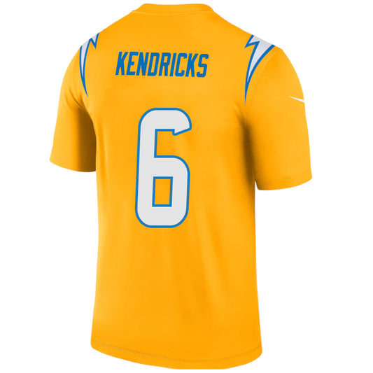 LA.Chargers #6 Eric Kendricks Gold Stitched Player Vapor Game Football Jerseys