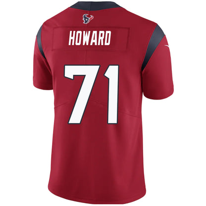 H.Texans #71 Tytus Howard Red Stitched Player Game Football Jerseys