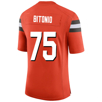 C.Browns #75 Joel Bitonio Orange Stitched Player Game Football Jerseys