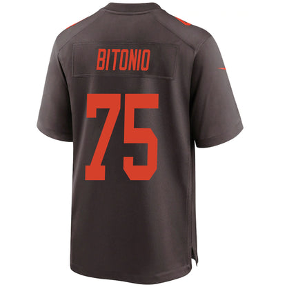 C.Browns #75 Joel Bitonio Brown Stitched Player Vapor Game Football Jerseys