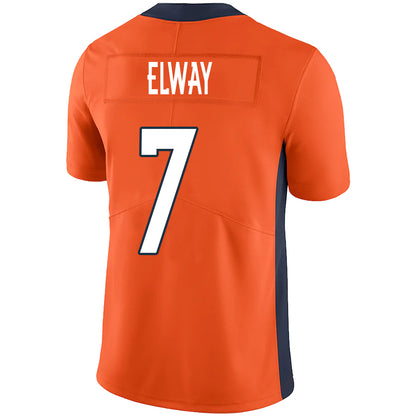 D.Broncos #7 John Elway Orange Stitched Player Game Football Jerseys