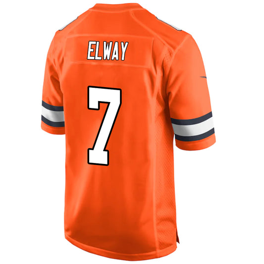 D.Broncos #7 John Elway Orange Stitched Player Vapor Game Football Jerseys