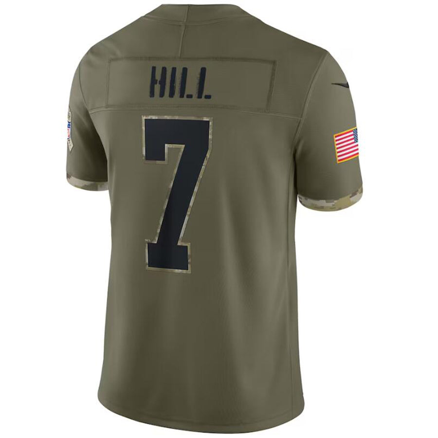 NO.Saints #7 Taysom Hill Olive 2022 Salute To Service Limited Player Football Jerseys