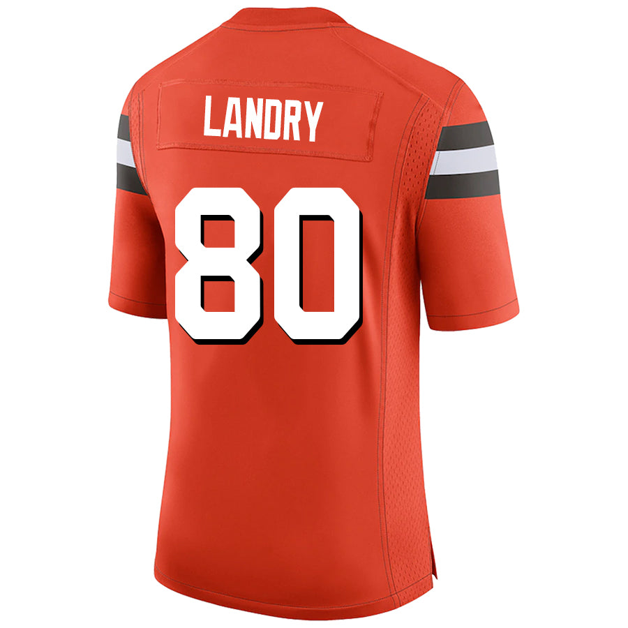 C.Browns #80 Jarvis Landry Orange Stitched Player Game Football Jerseys