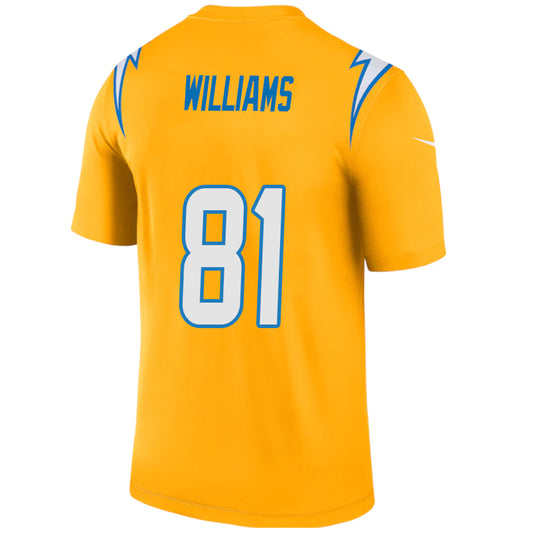 LA.Chargers #81 Mike Williams Gold Stitched Player Vapor Game Football Jerseys