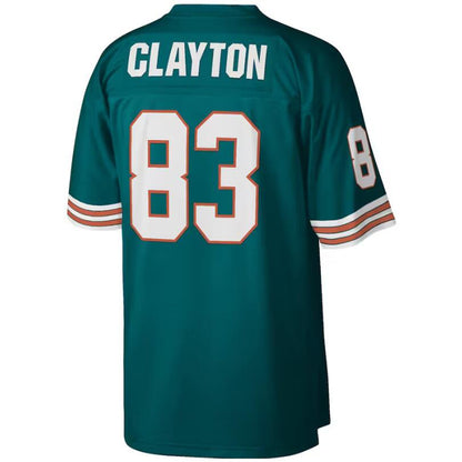 M.Dolphins #83 Mark Clayton Mitchell & Ness Aqua 1984 Legacy Replica Football Jerseys