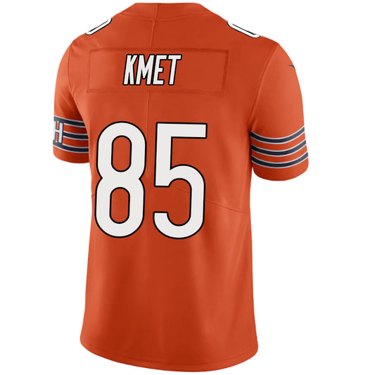 C.Bears #85 Cole Kmet Orange Stitched Player Vapor Game Football Jerseys