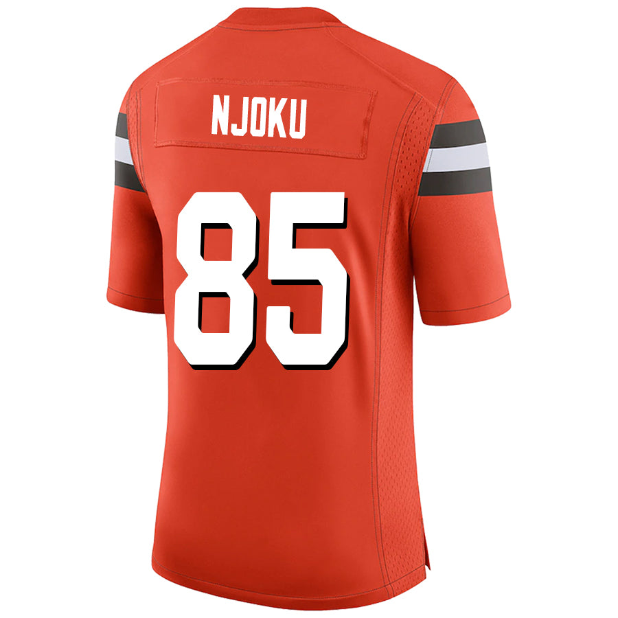 C.Browns #85 David Njoku Orange Stitched Player Game Football Jerseys