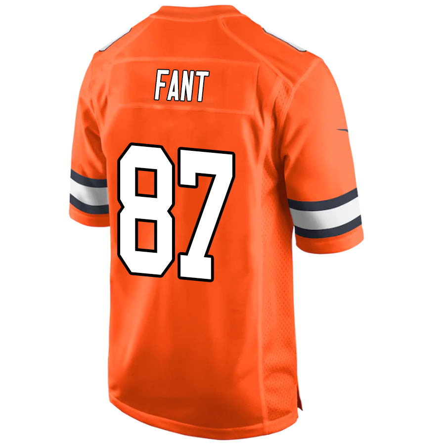 D.Broncos #87 Noah Fant Orange Stitched Player Vapor Game Football Jerseys