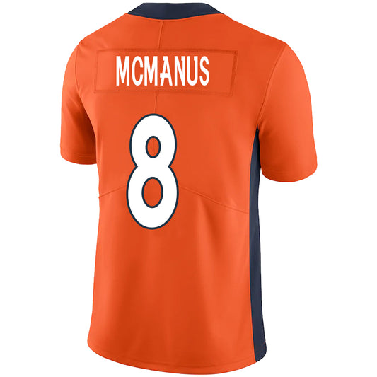 D.Broncos #8 Brandon McManus Orange Stitched Player Game Football Jerseys