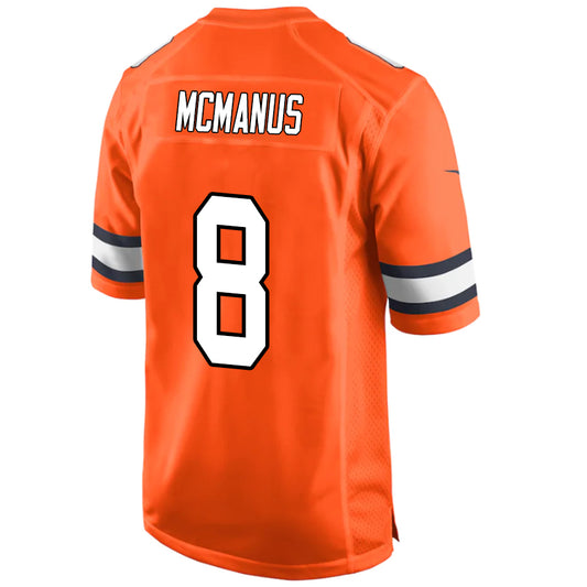 D.Broncos #8 Brandon McManus Orange Stitched Player Vapor Game Football Jerseys