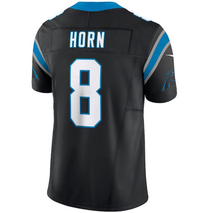 C.Panthers #8 Jaycee Horn Black Vapor F.U.S.E. Limited Player Game Football Jerseys