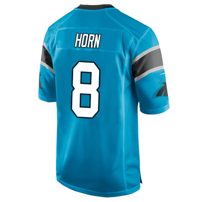 C.Panthers #8 Jaycee Horn Blue Stitched Player Vapor Game Football Jerseys