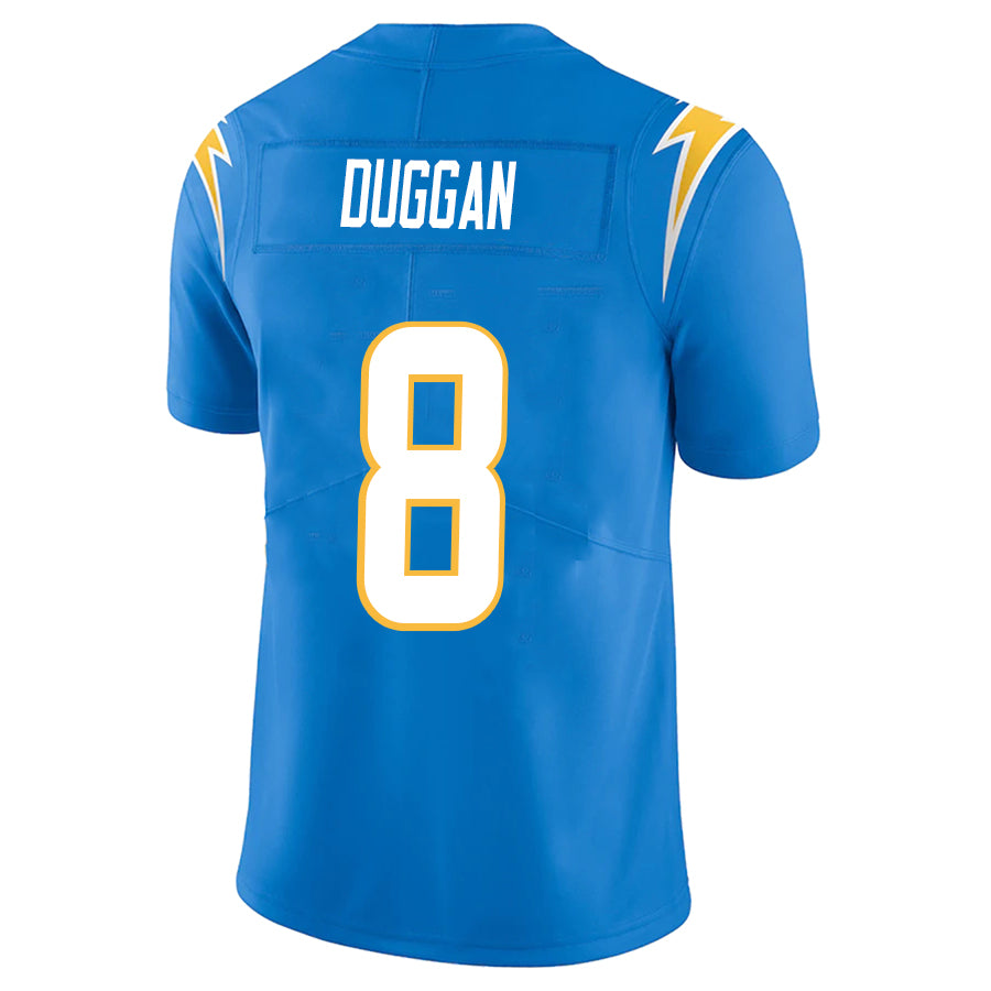 LA.Chargers #8 Max Duggan Blue Stitched Player Vapor Game Football Jerseys