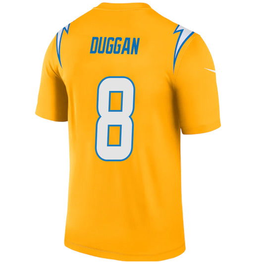 LA.Chargers #8 Max Duggan Gold Stitched Player Vapor Game Football Jerseys