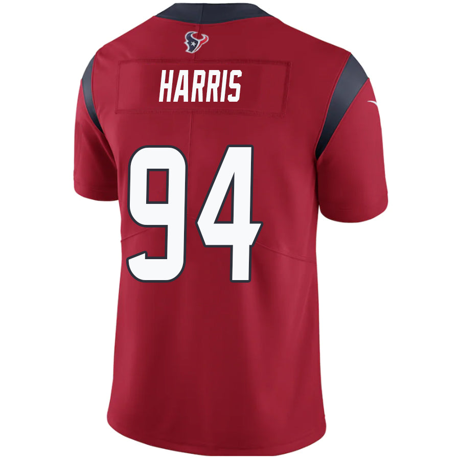 H.Texans #94 Demone Harris Red Stitched Player Game Football Jerseys