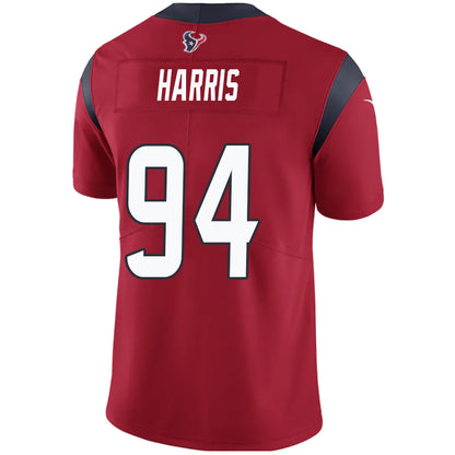 H.Texans #94 Demone Harris Red Stitched Player Game Football Jerseys