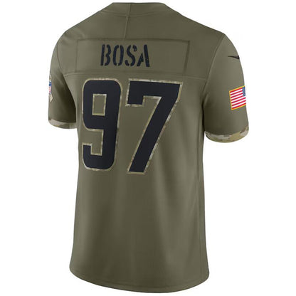 LA.Chargers #97 Jey Bosa Olive 2022 Salute To Service Limited Player Football Jerseys