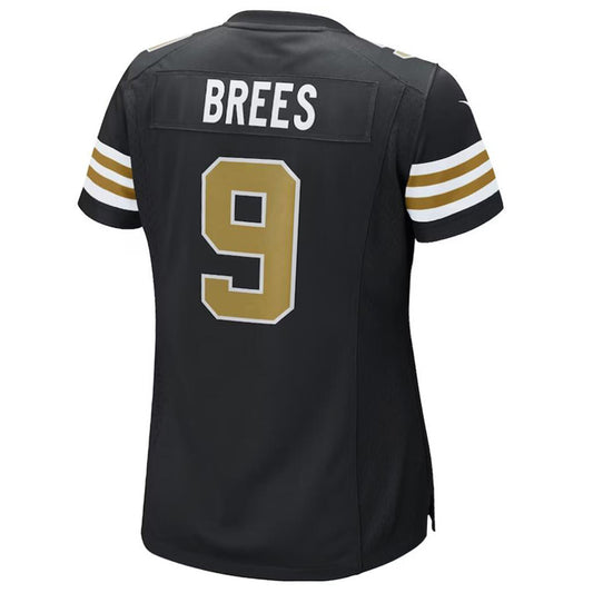 NO.Saints #9 Drew Brees Black Stitched Player Alternate Game Football Jerseys