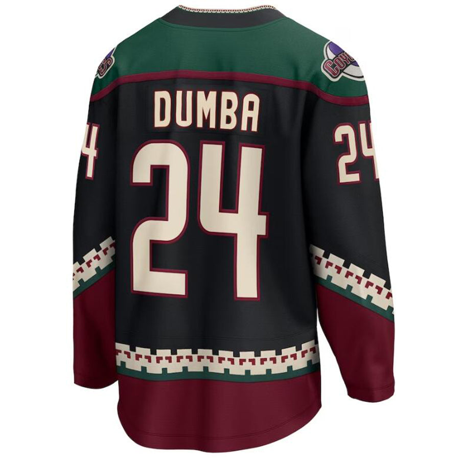 A.Coyotes #24 Matt Dumba Fanatics Branded Home Breakaway Player Jersey Black Stitched American Hockey Jerseys