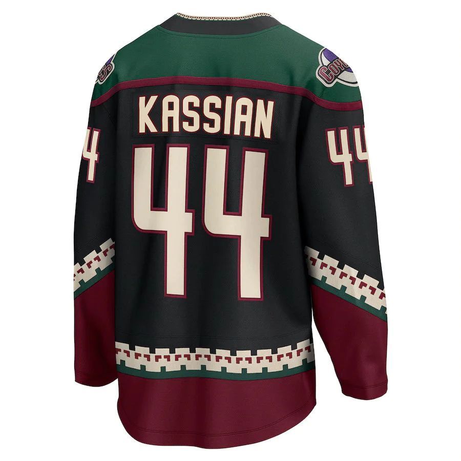 A.Coyotes #44 Zack Kassian Fanatics Branded Home Breakaway Player Jersey Black Stitched American Hockey Jerseys