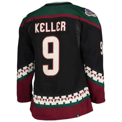 A.Coyotes #9 Clayton Keller Home Authentic Pro Player Jersey Black Stitched American Hockey Jerseys