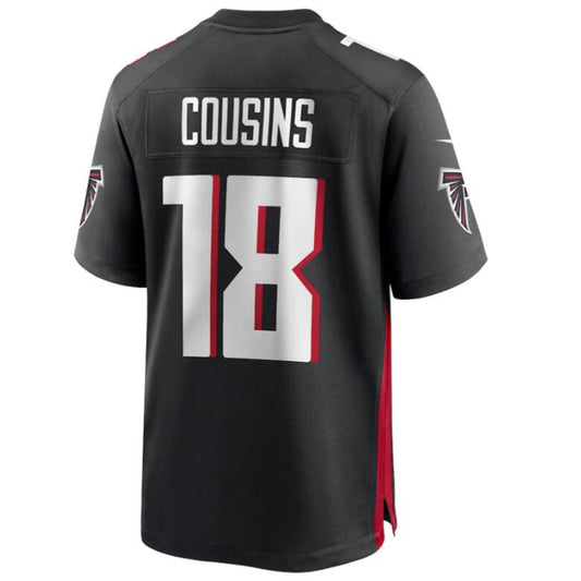 A.Falcons #18 Kirk Cousins Black Game Player Jersey Stitched Football Jerseys