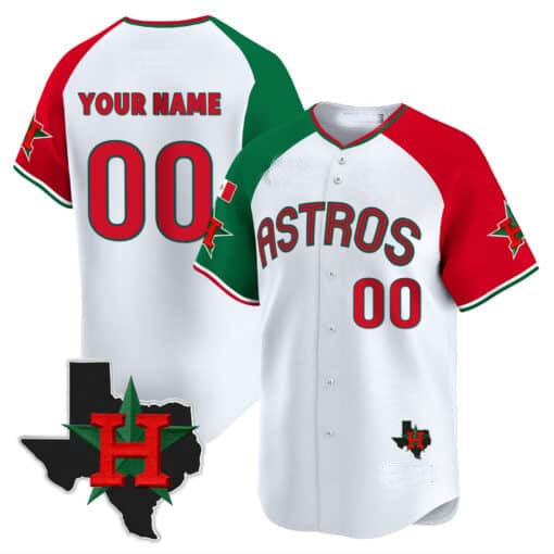 Custom Houston Astros Mexico Texas Patch Vapor Premier Limited V3 White– All Stitched Baseball Jersey