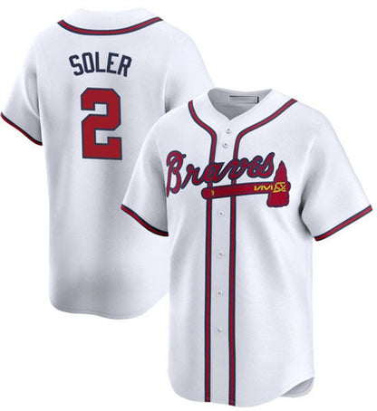 Atlanta Braves #2 Jorge Soler White 2024 Home Limited Stitched Baseball Jersey