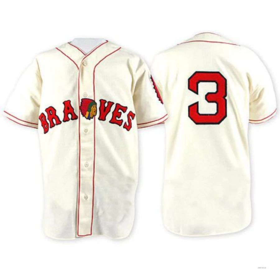 Atlanta Braves #3 Babe Ruth Cream Throwback Player Jersey Stitches Baseball Jerseys