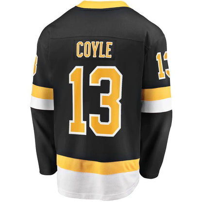 B.Bruins #13 Charlie Coyle Fanatics Branded Alternate Premier Breakaway Player Jersey Black Stitched American Hockey Jerseys